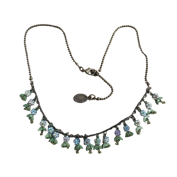 Michal Negrin Swarovski crystal flower chandelier necklace - Picture 2 of 4